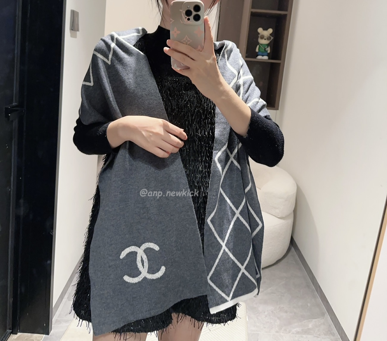 Chanel 2024 New 24b Cashmere Knitted Scarf 30x180cm (2) - newkick.org